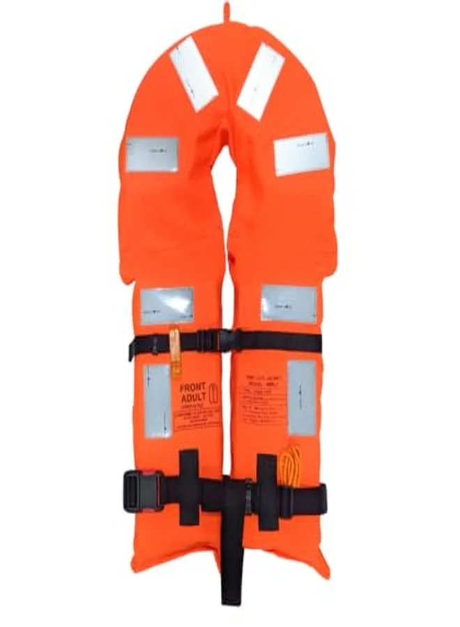 FISHER MEN Adult Life Jacket Premium Safety Vest for Swimming and Boating (Orange, 140kg Capacity) p71na