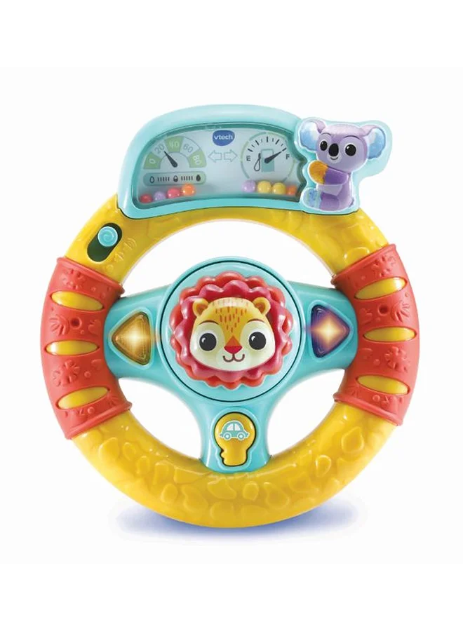 Interactive Baby Steering Wheel Toy with Lights and Sounds (Multicolor, 21.6x17.5x7.3cm) bwuim