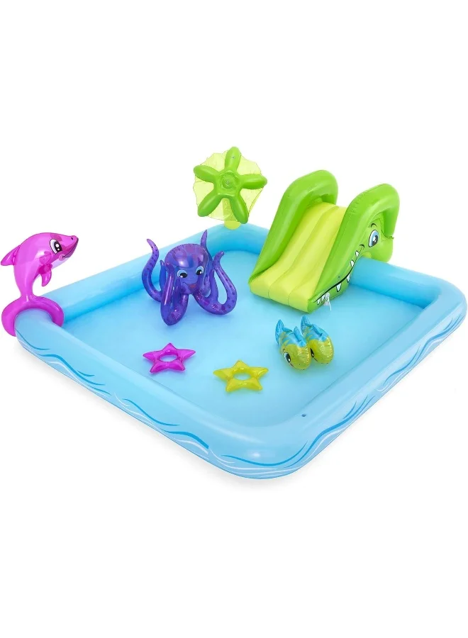 Premium Inflatable Play Center Aquatic Activity Pool (Durable Plastic, 200 cm x 150 cm) 6a9ay