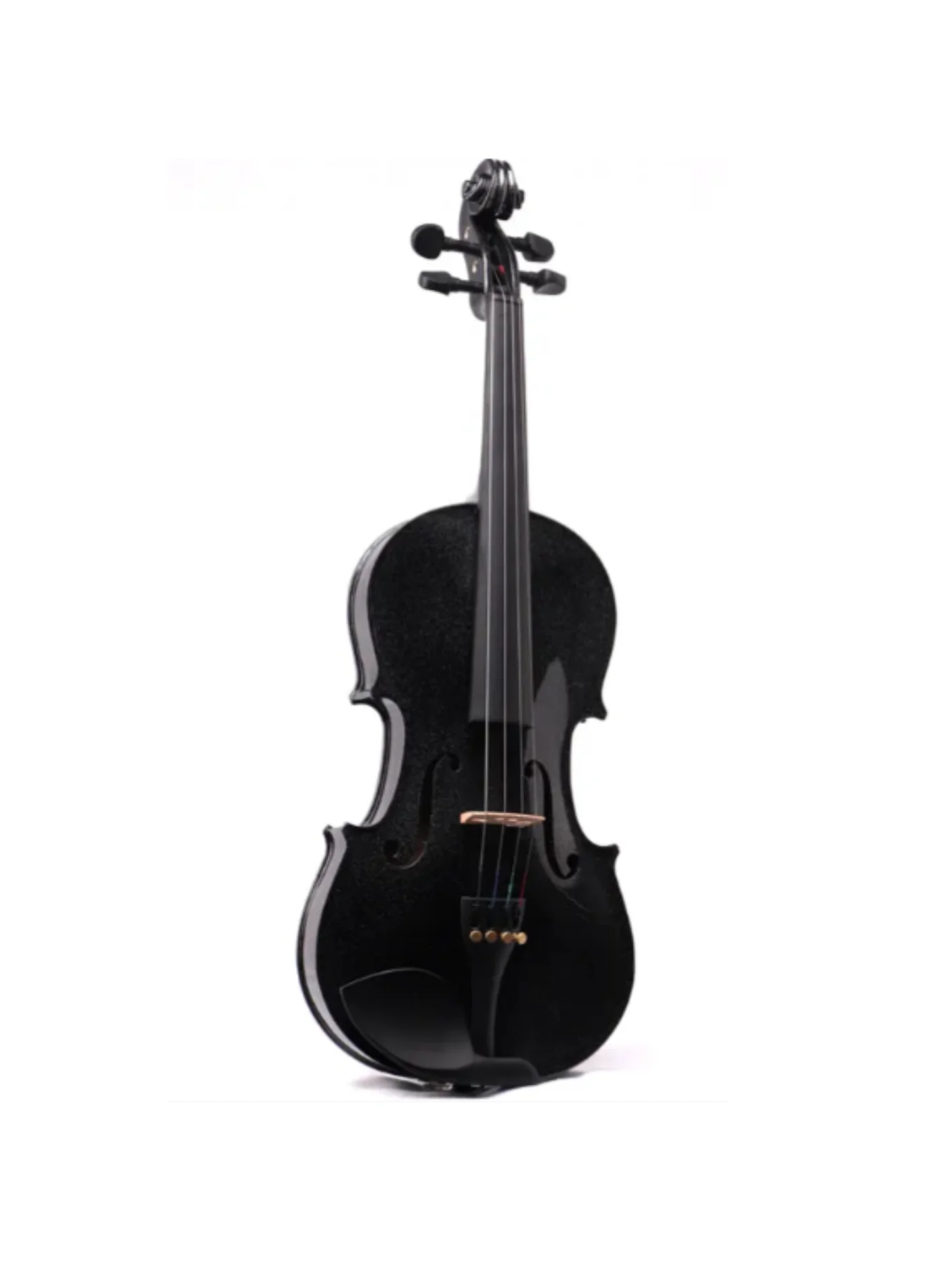 Megarya Indian Maple Wood Acoustic Violin Full Size (Glossy Black, 4/4) Professional Handcrafted Instrument with Hard Case, Bow, and Rosin qlzot