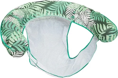 Aqua Leisure Oversized Inflatable Pool Noodle Chair with Soft Mesh Sling (Teal Fern, 120 cm) gowzb