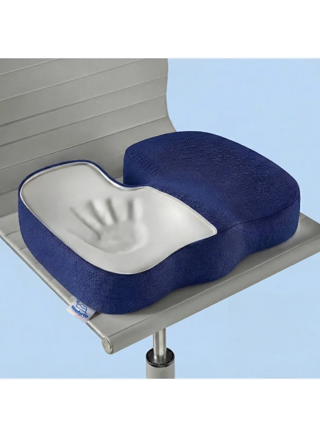 Orthopedic Seat Cushion for Office and Car, Ergonomic Posture Support Pad for Long Sitting (35x43x9 cm) yxyib