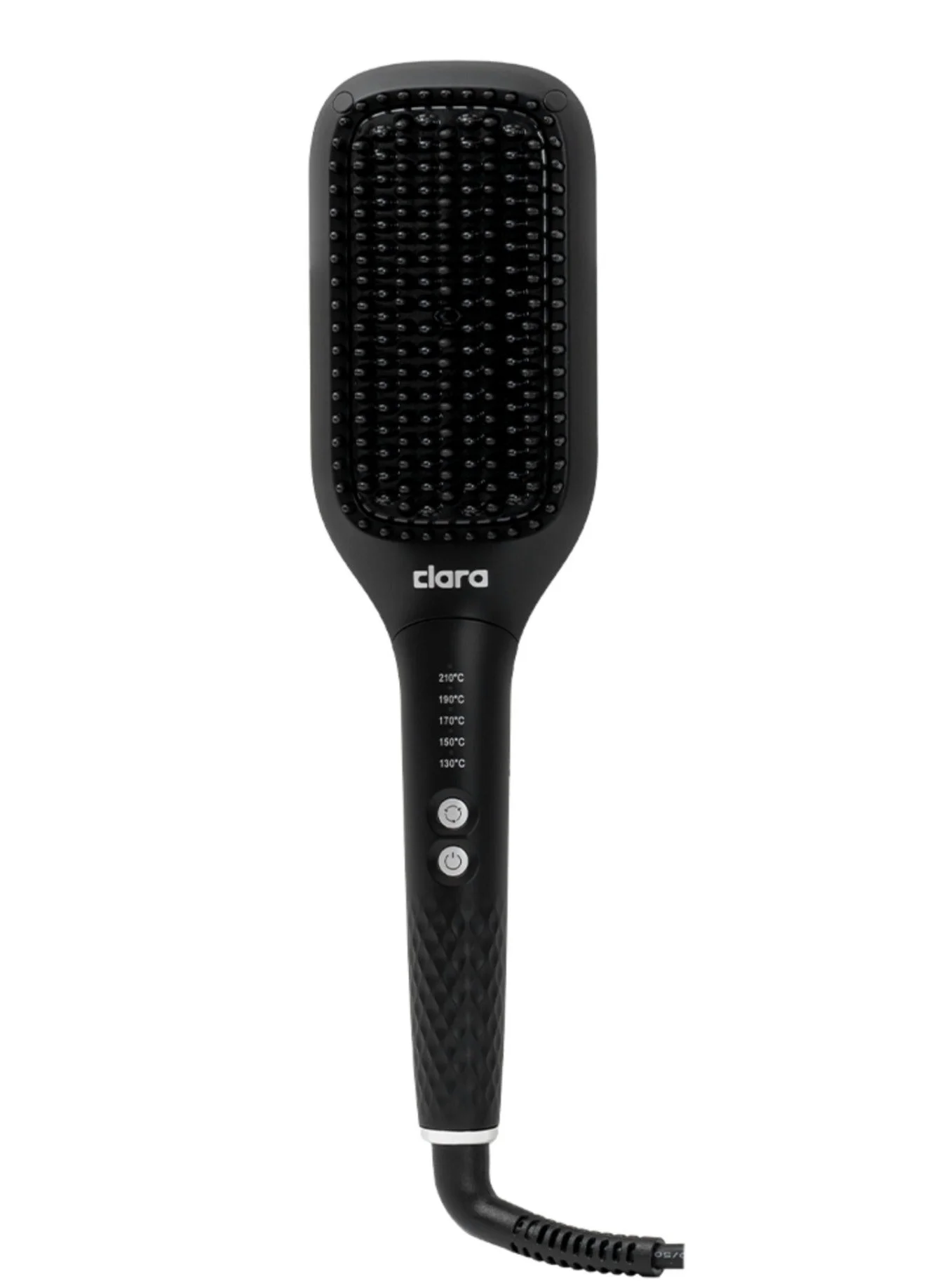 CLARA Sleek Hot Brush Thermal Hair Straightening Brush with Negative Ion Technology and 5 Heat Settings (Black, 560W) wwncd