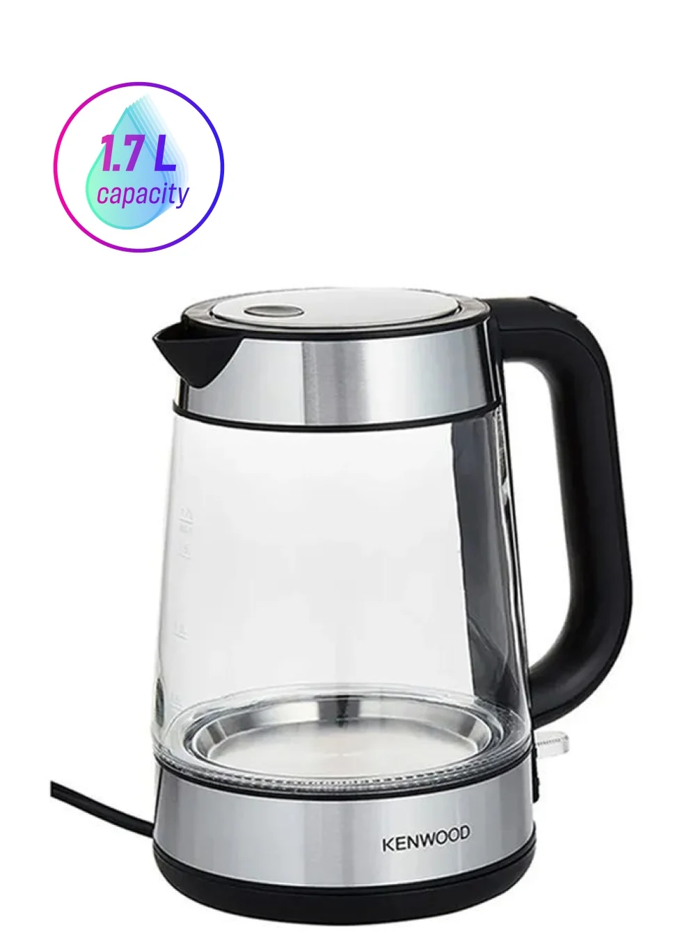 Premium Glass Electric Kettle with Removable Mesh Filter (Silver, 1.7 L, 2200 W) prpdx