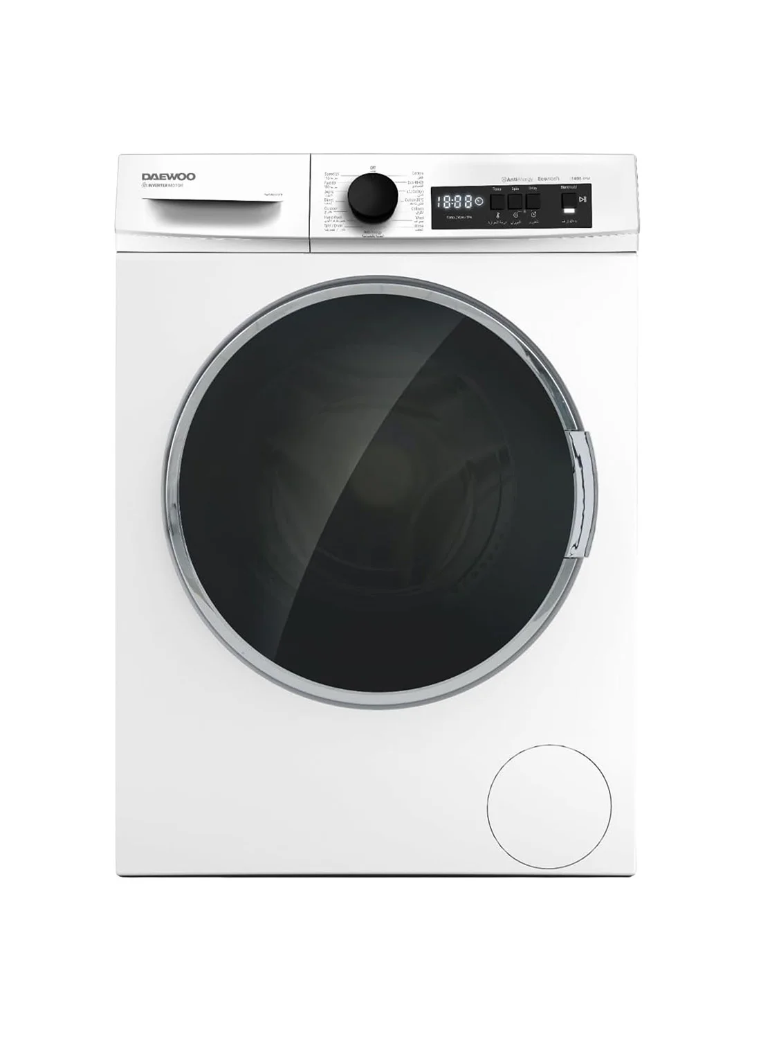 Daewoo 9kg Front Load Fully Automatic Washing Machine with Inverter Motor and 4.5L Air Fryer Bundle (White, 9kg) o7dg9