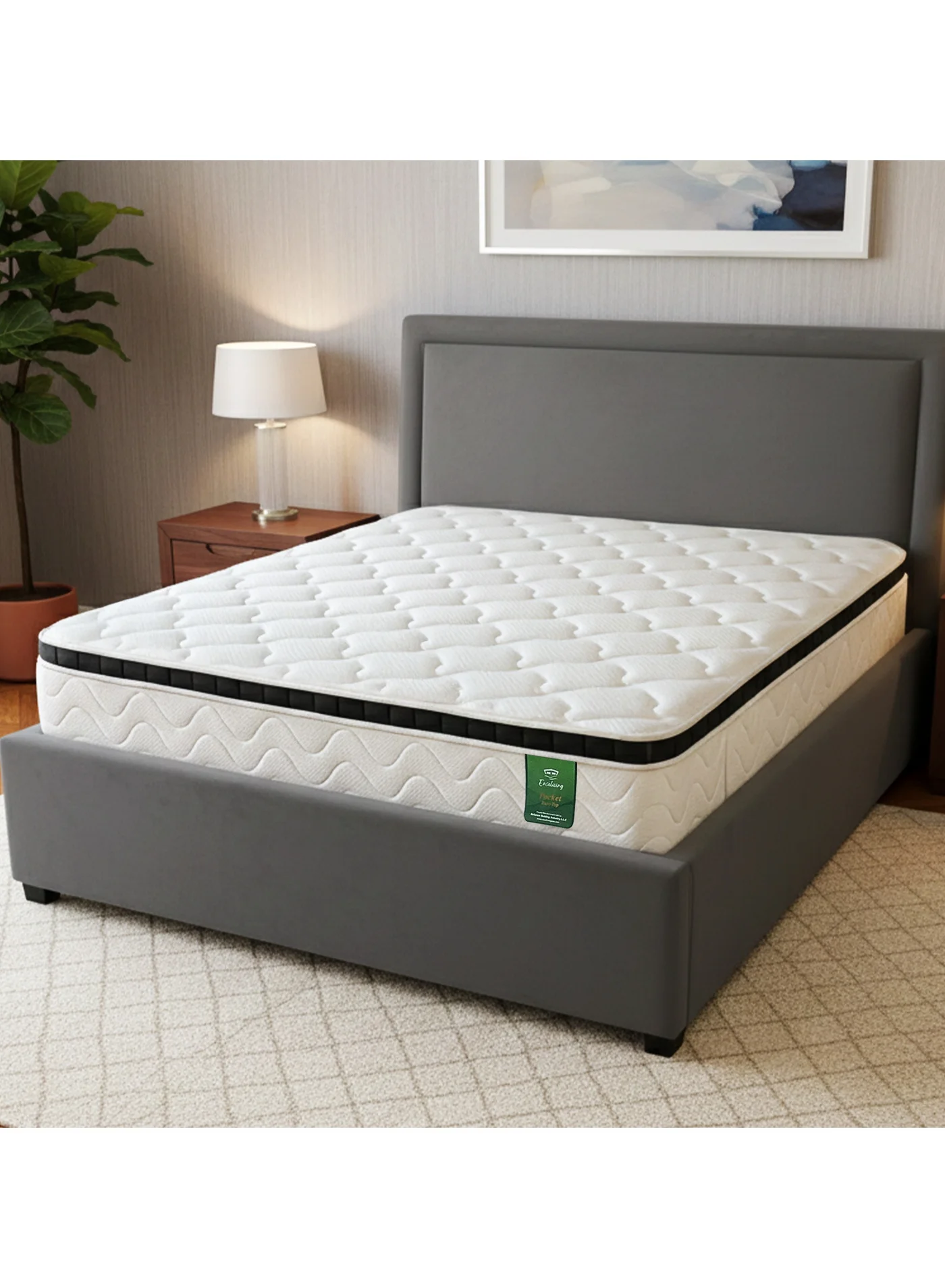 EASELIVING Hybrid Gel Memory Foam Mattress with Pocket Spring Support (King Size, 180x200 cm, 30 cm Thickness) 3uany
