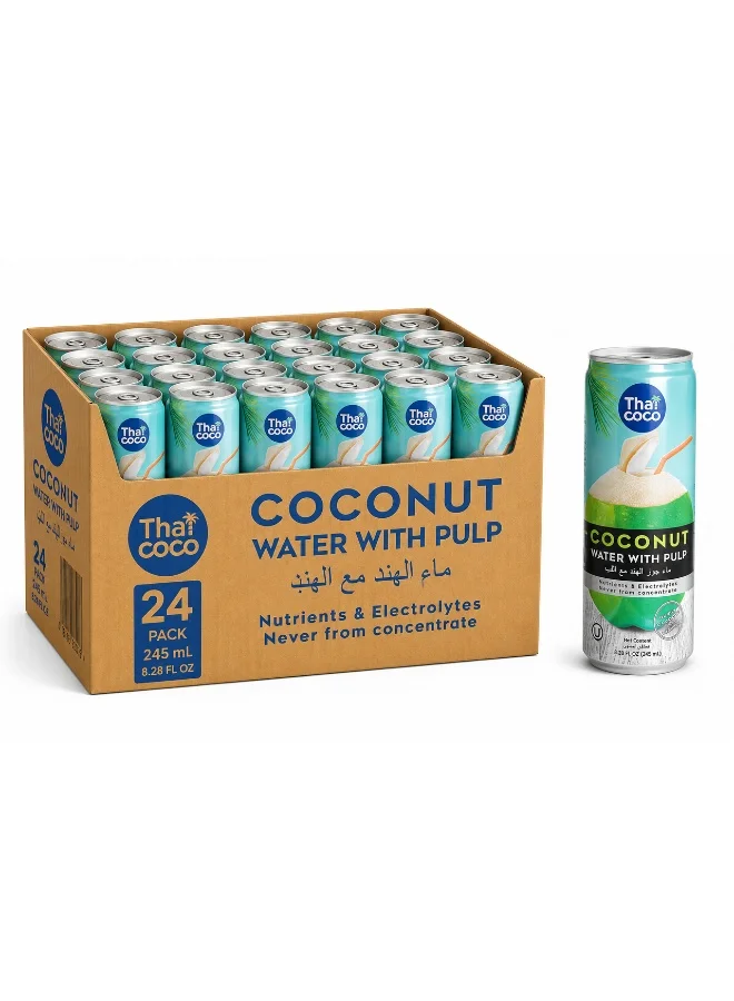 Thai Coco Premium Coconut Water with Pulp (24 x 245 mL) eolpe