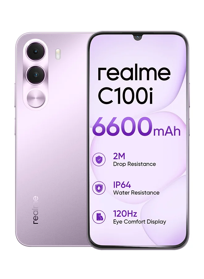 Smartphone 4G Dual SIM 6.8-inch Display 4GB RAM 256GB Storage Dawn Purple (International Version) apnmv