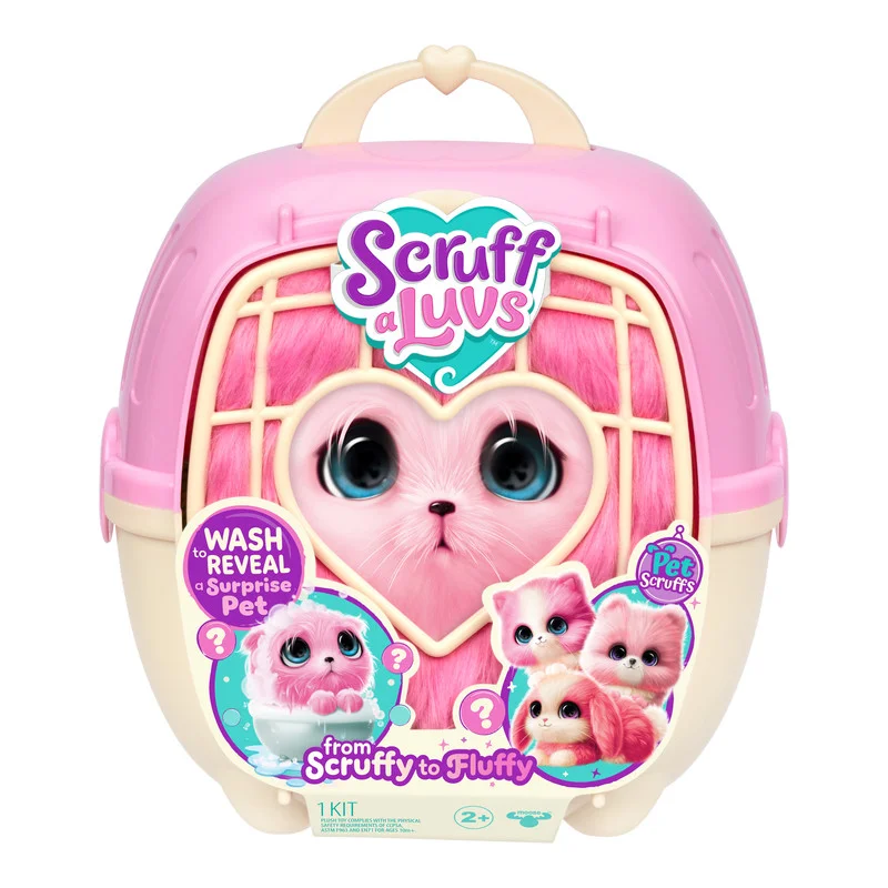 Scruff a luvs Plush Pet Toy Soft Interactive Stuffed Animal (Pink, 1 Pack) v6osi