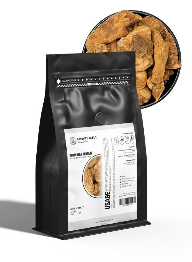 AWAFI MILL Premium Rhubarb Roots Revand Chini Dried Herbal Ingredient (500 g) mrhb0