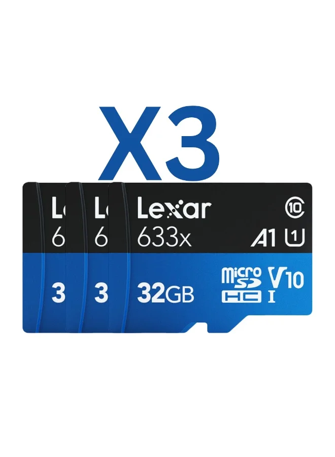 High Performance Micro SD Memory Card 32GB (3 Pack) Professional Data Storage for Cameras and Smartphones isb1h