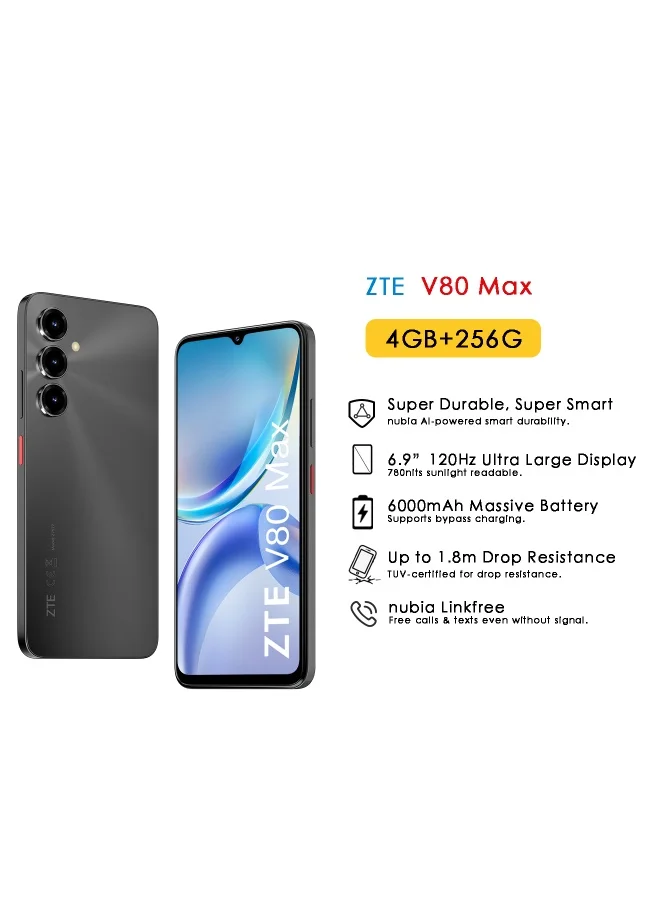 V80 Max Dual SIM Smartphone 256GB 14GB RAM 6.9-inch Display 4G LTE (Space Black) id5el