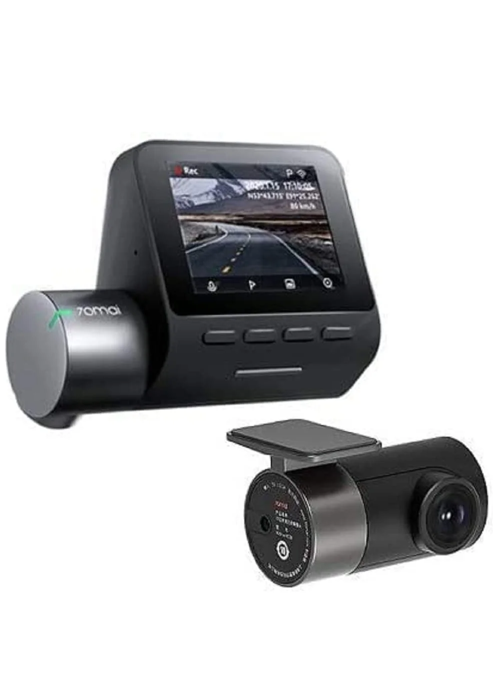 Premium Smart Dash Cam Pro Plus Dual Channel Recording System (5MP Resolution, 140 Degree Wide Angle, Built-in Wi-Fi) p1nrw