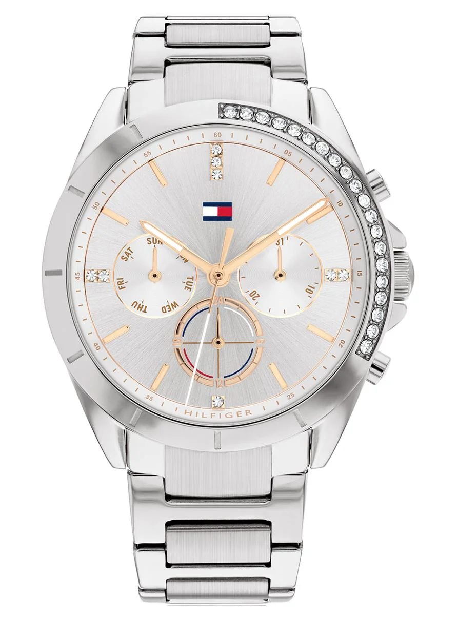 Premium Women's Analog Quartz Wristwatch Stainless Steel Silver Dial (Silver, One Size) qf4i2