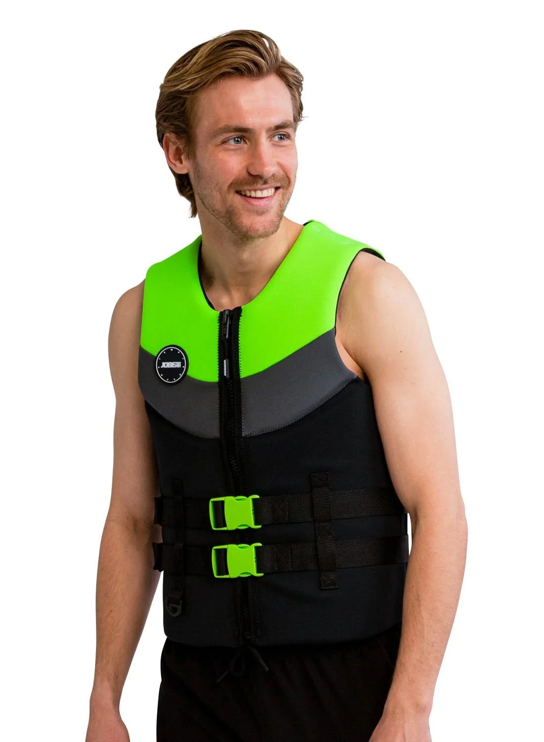 Premium Neoprene Life Vest for Men High-Visibility Water Sports Safety Gear (Lime Green, Large) 2d7by