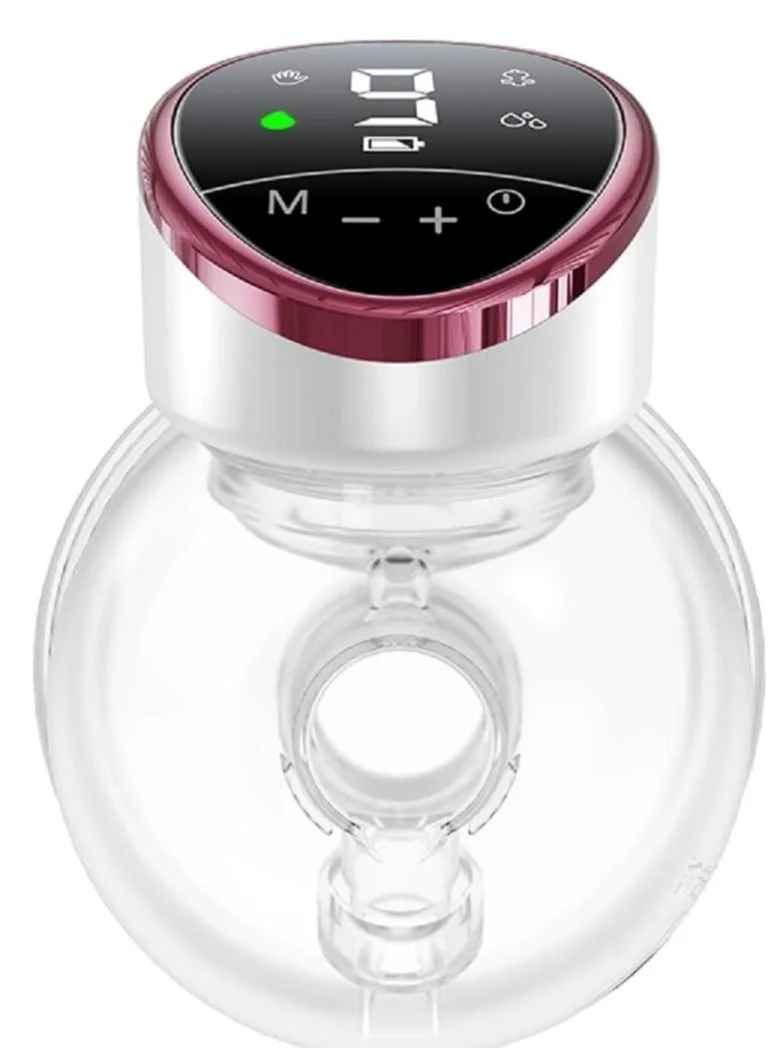 Womdee Wearable Electric Breast Pump Hands-Free Portable Nursing Device with 4 Modes and 9 Suction Levels (Rechargeable, 1 Unit) g594z