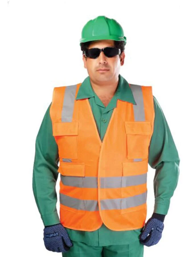 PROMASS Reflective Safety Vest High-Visibility Construction Gear (Green/Grey, Medium) 3ksmk