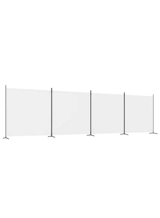VidaXL 4-Panel Room Divider Privacy Screen Foldable Partition (White, 698x180 cm) vb443