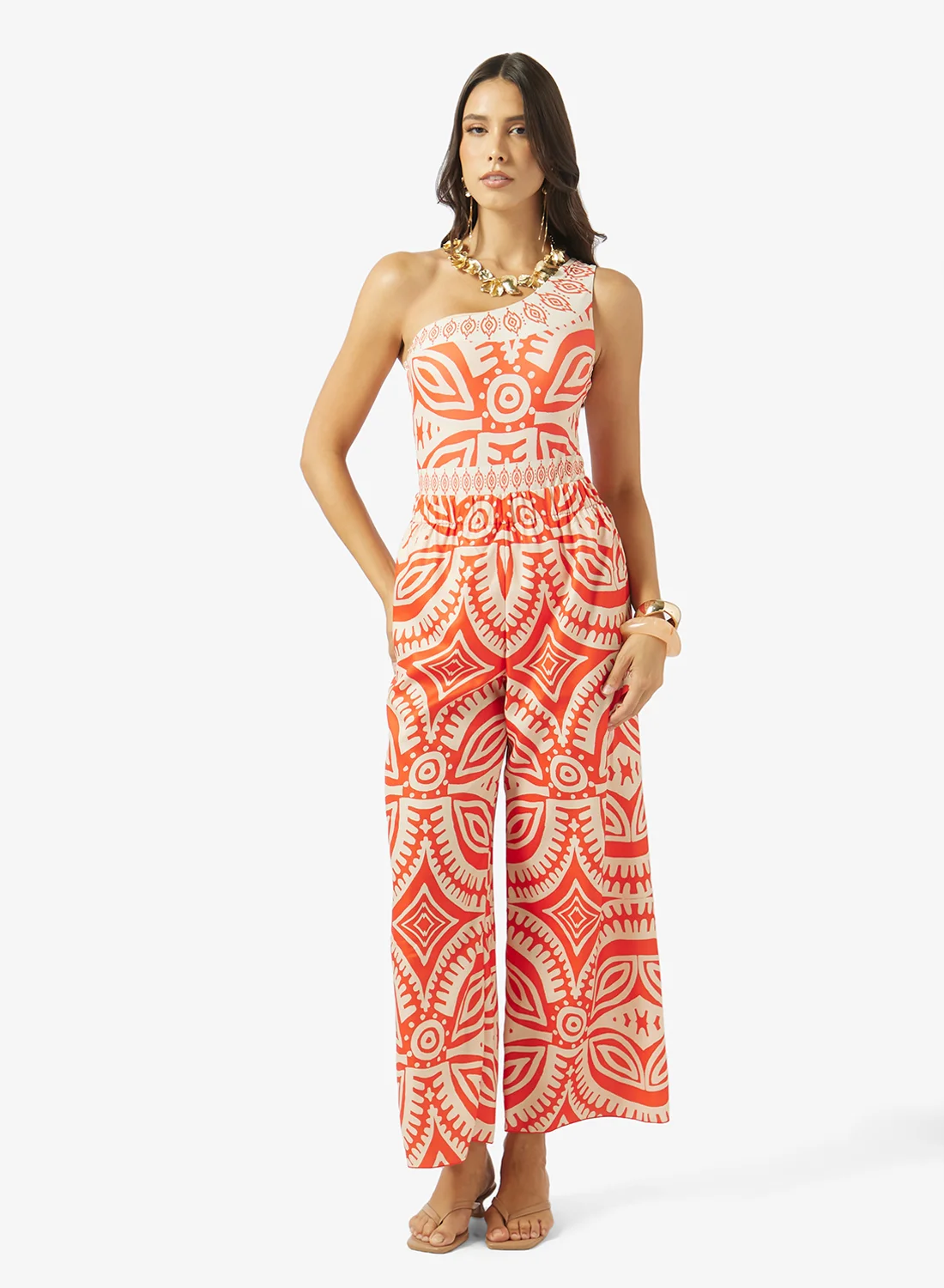 Soleira Printed Swimsuit Set With Beach Pants Premium Two-Piece Swimwear For Women (One Size) st645