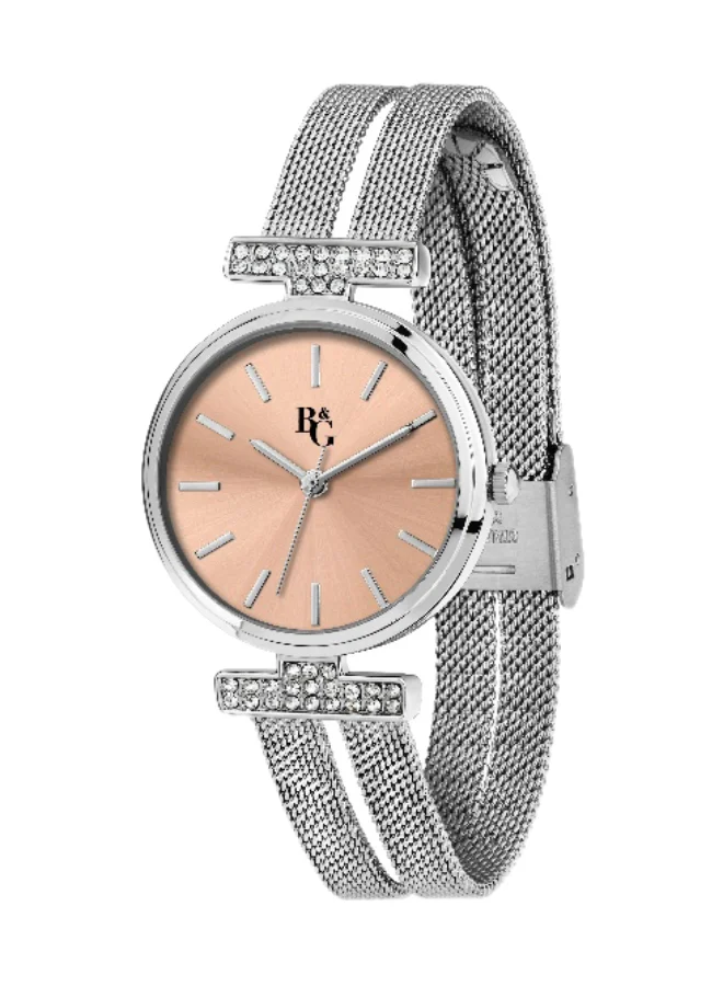 B&G Women's Analog Quartz Watch with Stainless Steel Band (Pink, 30mm) bimma