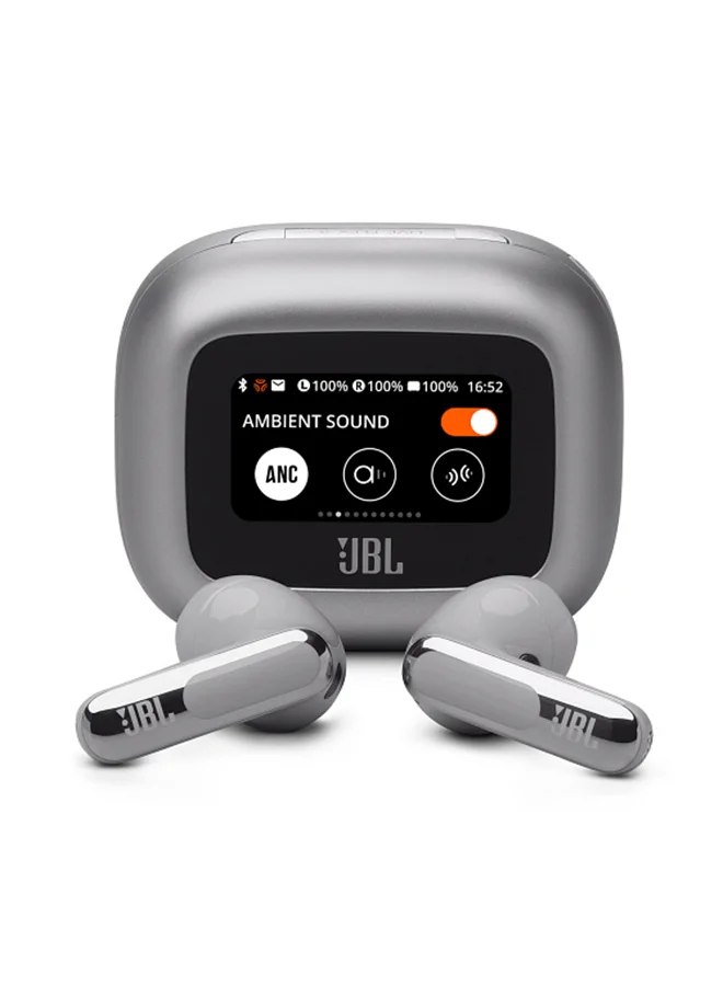 Premium Audio True Wireless Noise Cancelling Open-Stick Earbuds (Silver, 1 Pair) n4vng