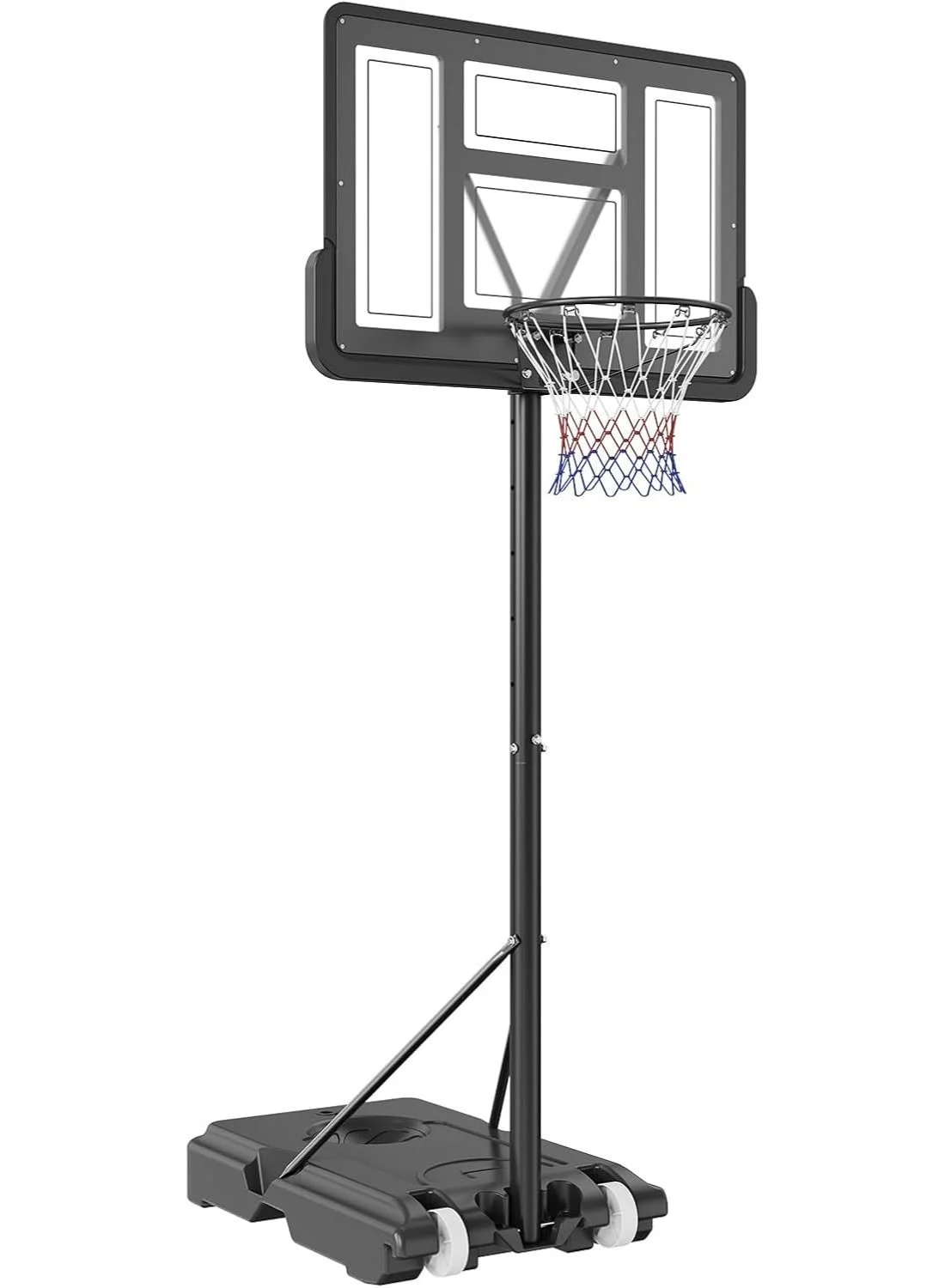 Pikengenus Portable Basketball Hoop System Adjustable Height 127-305 cm Shatterproof Backboard with Fillable Base for Backyard and Driveway otngw