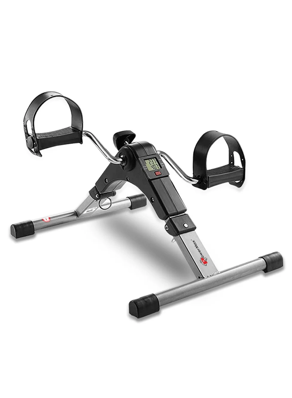PowerMax Fitness Mini Cycle Pedal Exerciser with Adjustable Resistance and Digital Display (Compact Home Workout Equipment) 86hhg