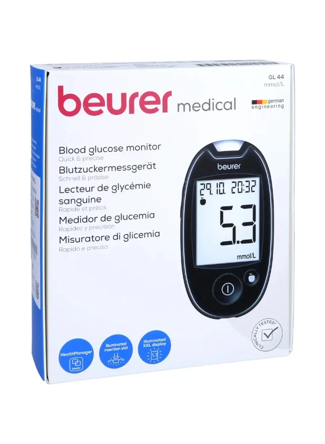 Premium Blood Glucose Monitoring System with Test Strips (Black, 10 Strips) rx2ns