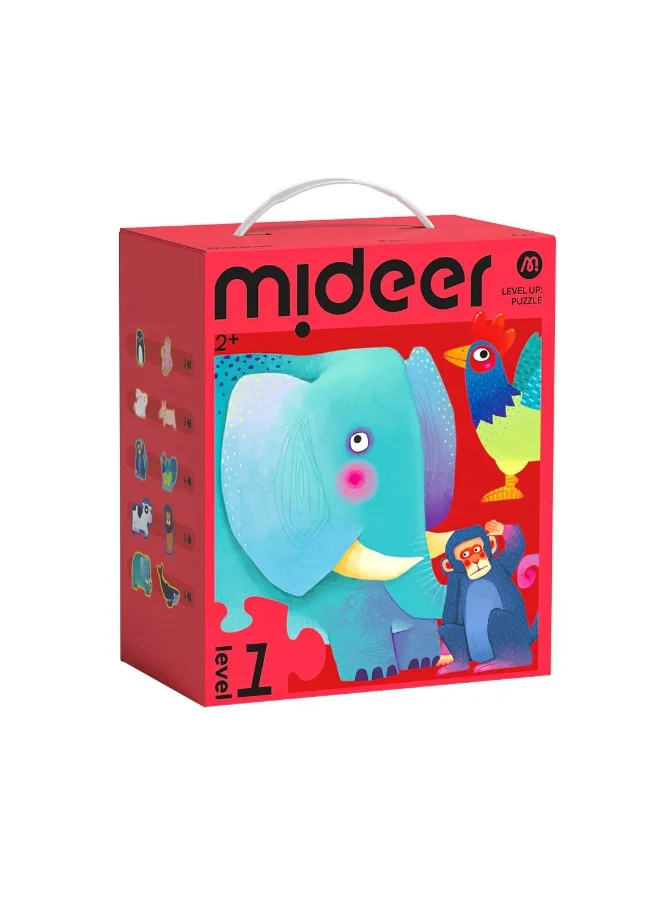 MiDeer Animal Progressive Jigsaw Puzzles Set (10 Puzzles, 2 to 6 Pieces) Educational Learning Toy for Toddlers u35um