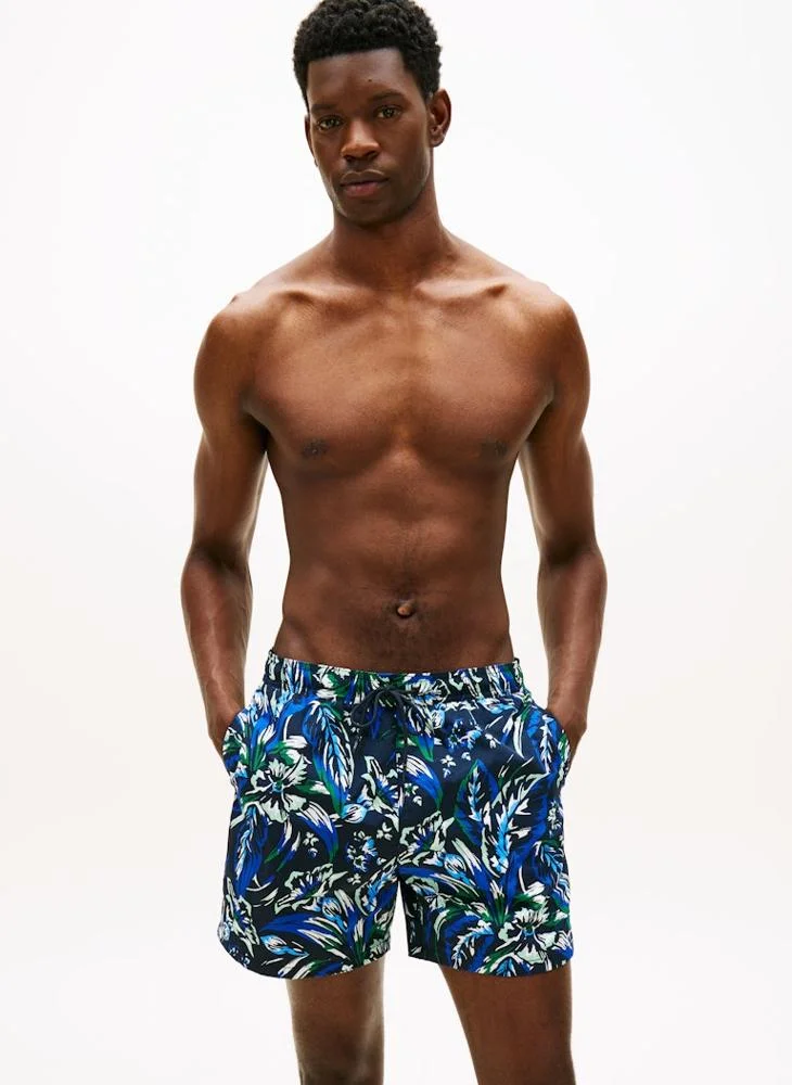 Premium Printed Mid-Length Swim Shorts Quick-Dry Lightweight Beachwear for Men (Size L) 4n7gh