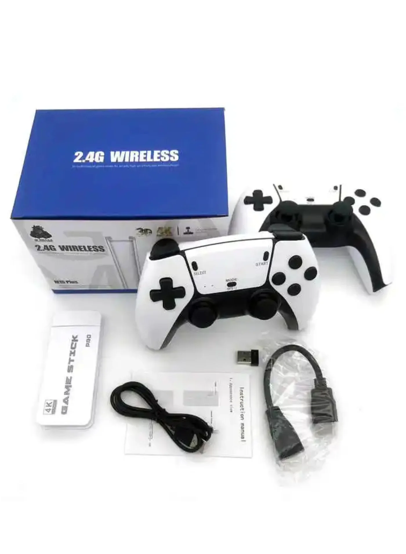 Hoco M15 Retro Wireless Video Game Console 4K HD TV Gaming Stick with 2 Controllers (20000+ Games, 2.4G Wireless) m4fts