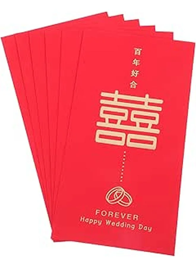 Premium Red Envelopes for Wedding Money Gift (6 Pack, Large Size) rswur