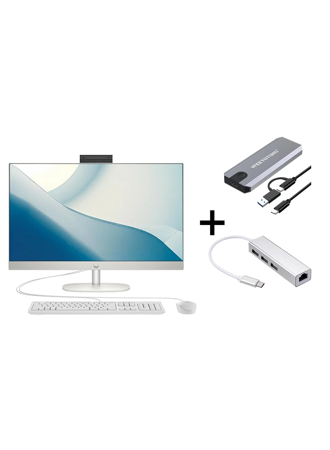 Premium All-in-One Desktop Computer 23.8-Inch FHD Display 16GB RAM 1TB SSD Windows 11 Pro (White, 23.8-Inch) ud1j6