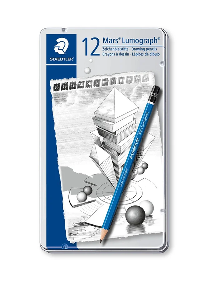 STAEDTLER Mars Lumograph Drawing Pencils Premium Graphite Set (12 Pack) ucm45