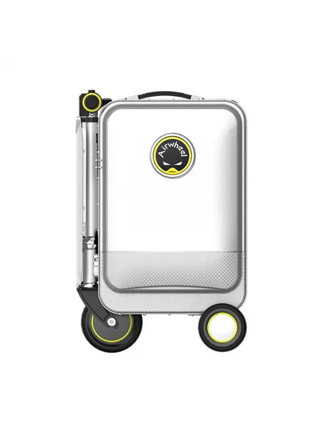 Premium Electric Rideable Scooter Suitcase Travel Luggage (Silver, 26L) jvhdx