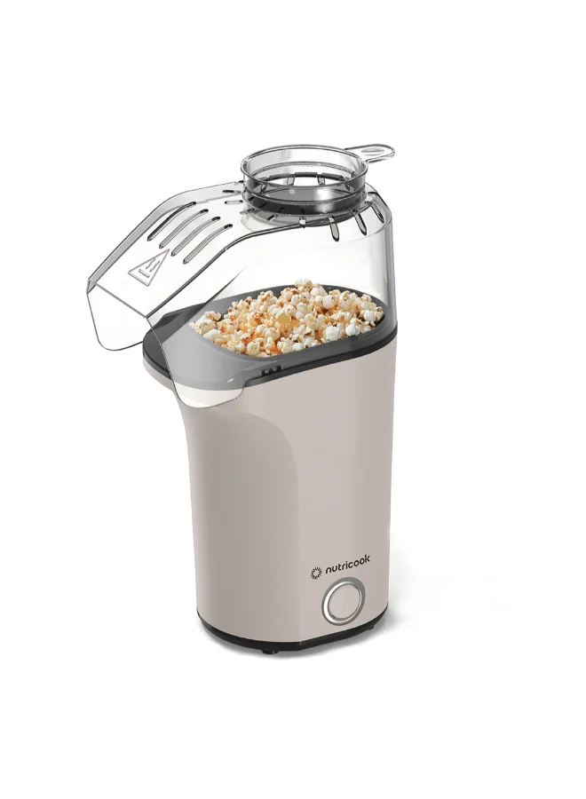 Nutricook Air Popcorn Maker Oil-Free Healthy Snacking Machine with Measuring Cup and Butter Melter (Beige, 3.7 L) 8w07m