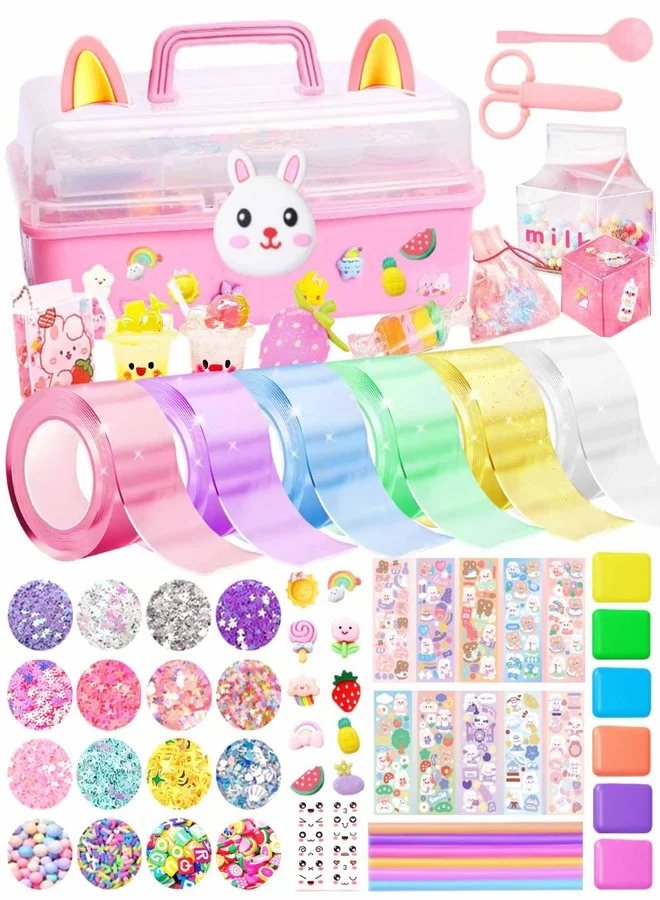 ZiZa Nano Tape Bubble Craft Kit DIY Squishy Maker Set with Bunny Accessories (1 Set) beyfu