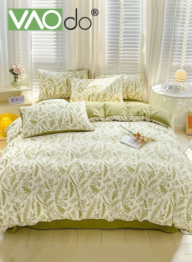 VAOdo 4-Piece Luxury Bedding Comforter Set (Cotton Blend, All-Season, Queen Size) 7fhip