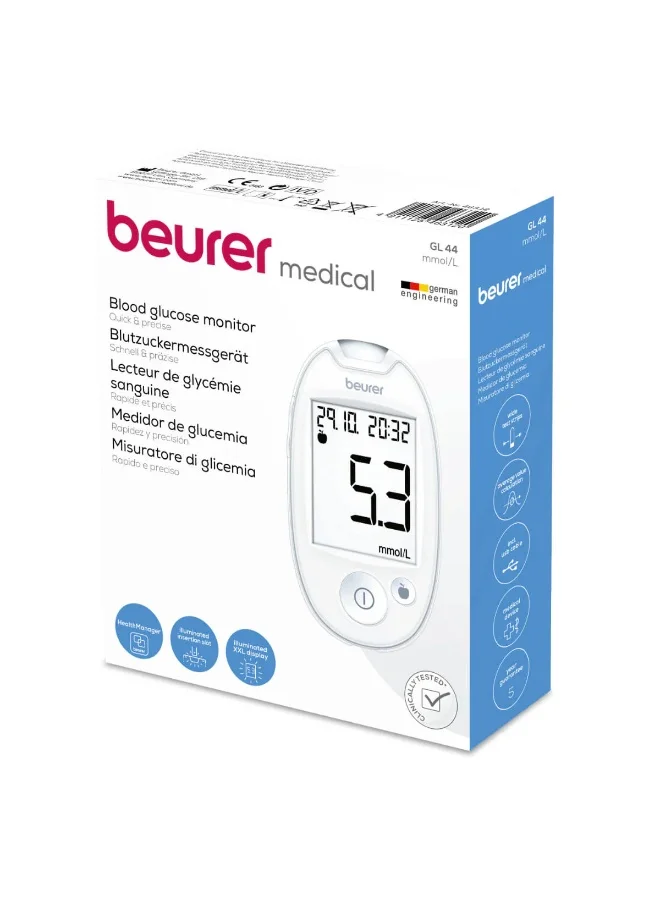 Premium Digital Blood Glucose Monitoring System (White, 10 Test Strips Included) elcwq