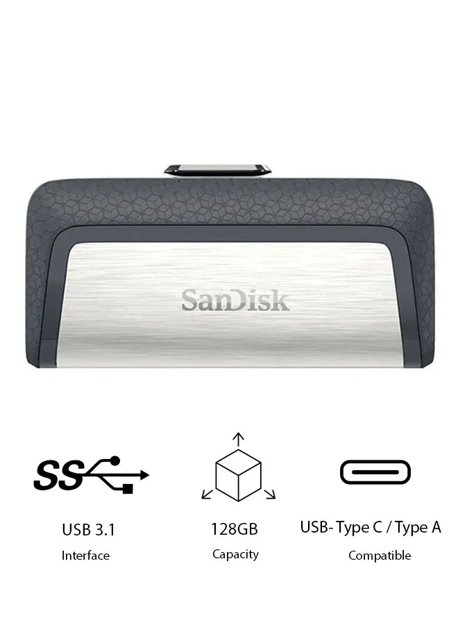 Premium Dual USB Type-C Flash Drive High-Speed Data Storage (128 GB) 0f6s5