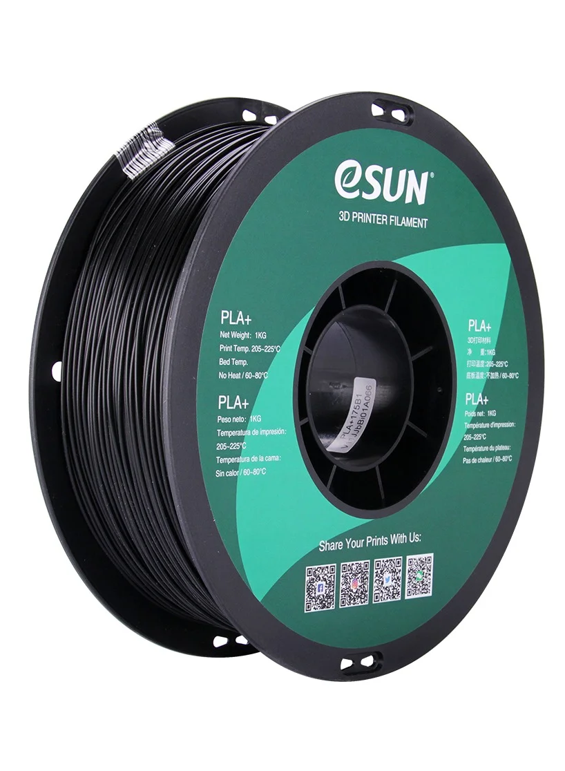 Premium PLA+ 3D Printer Filament 1.75 mm High-Precision Printing Material (Black, 1 kg) 5y8d3