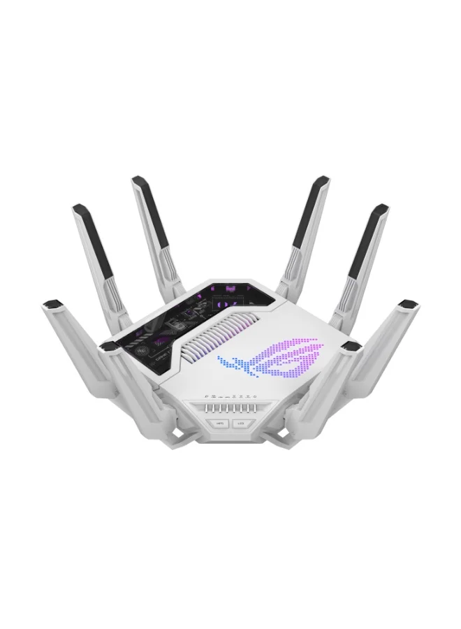 Premium Tri-Band WiFi 7 Gaming Router with AI-Powered NPU and Multi-Gig Ports (White) awubl