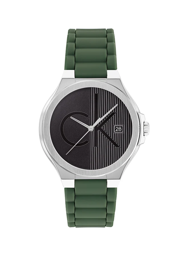 Premium Round Analog Men's Watch with Silicone Band (Grey, 42mm) 7i01v