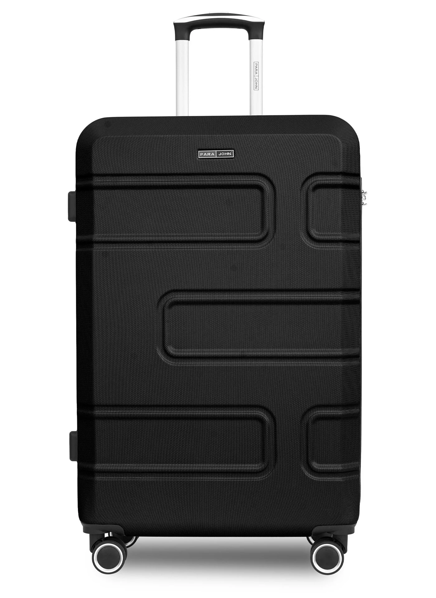 PARAJOHN Hardside Spinner Luggage Trolley Lightweight ABS Suitcase with 360-Degree Wheels (Black, 28 Inch) uo3yy