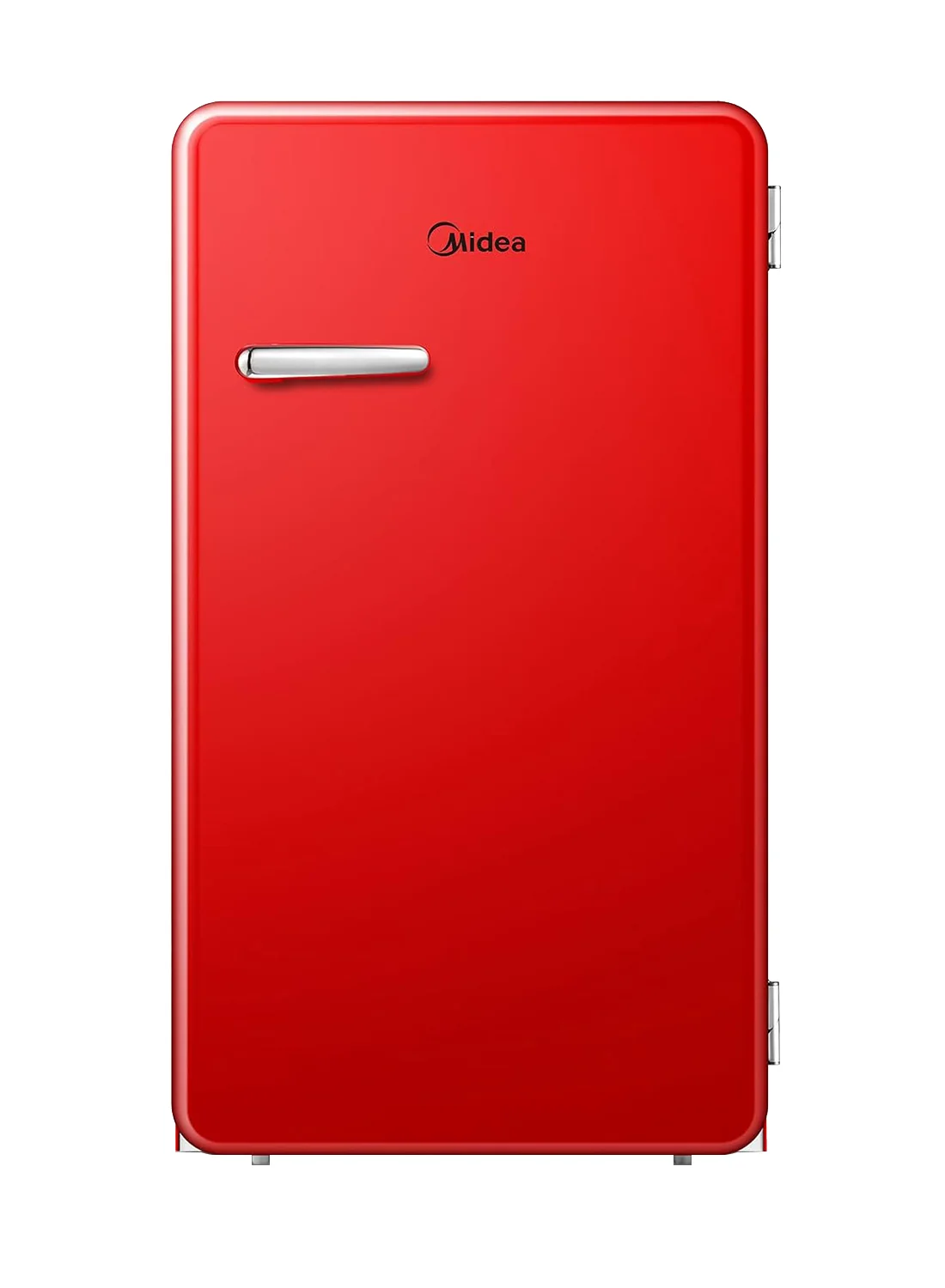 Midea Retro Single Door Refrigerator Compact Freestanding Fridge with Freezer Compartment (Red, 142 L) vx92z