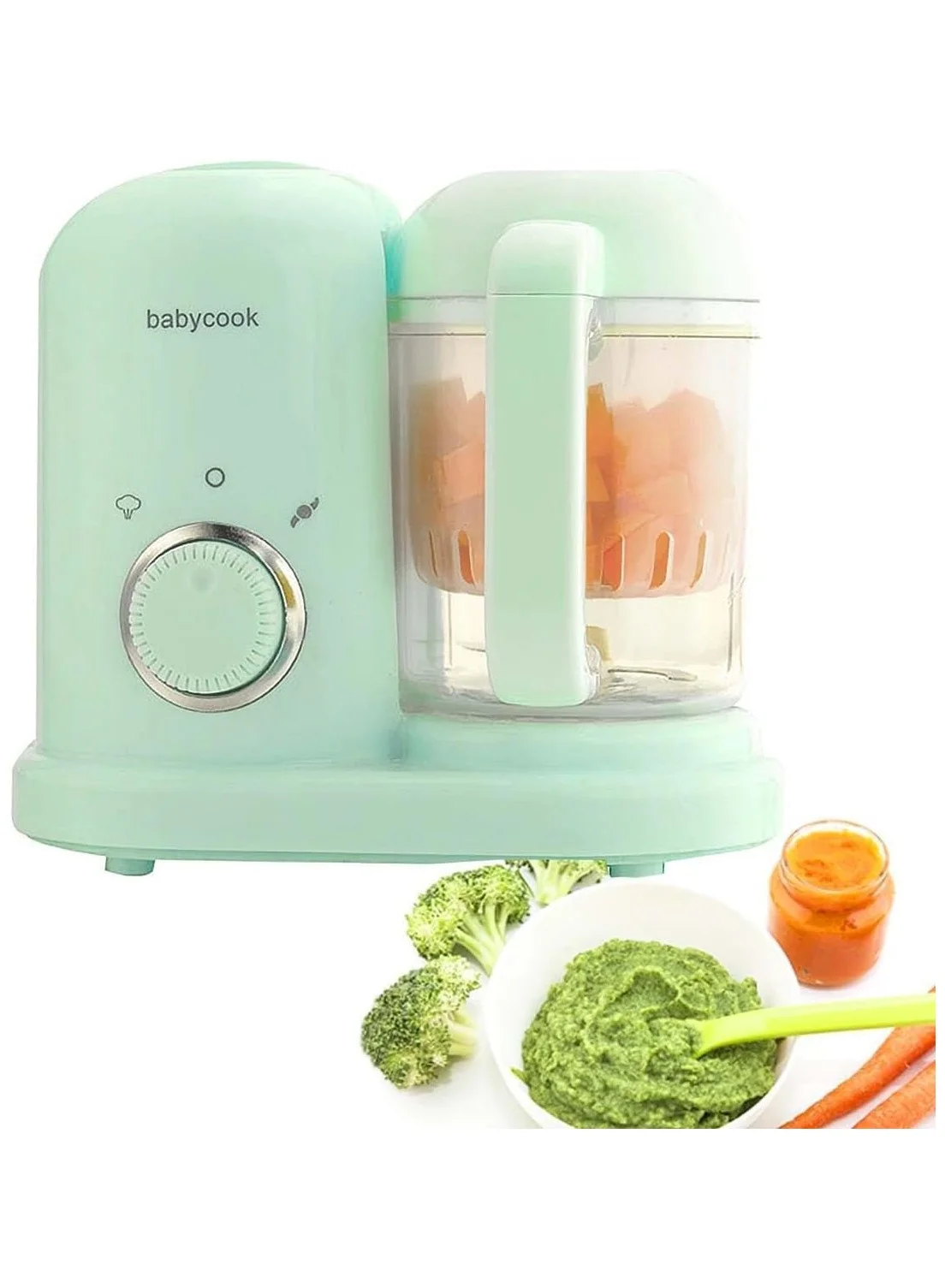 Automatic Vegetable Chopper for Kids Electric Food Cutter with Steam Function (White, 500 mL) skh95