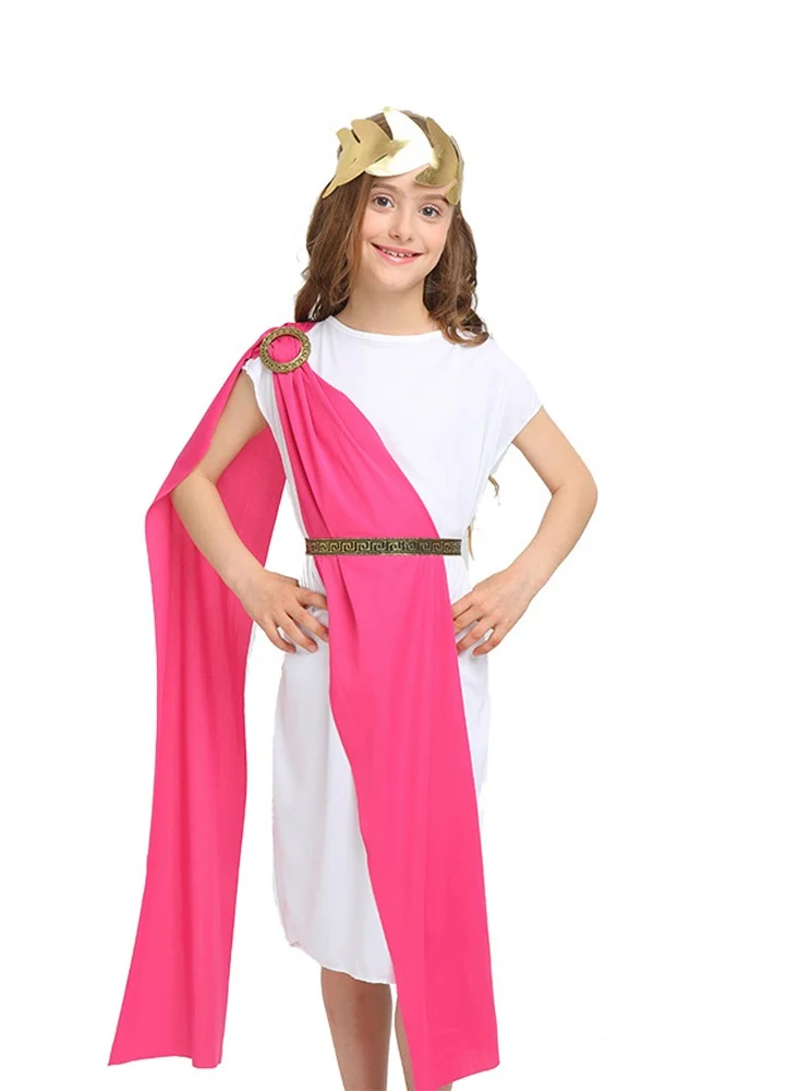 Al Aoyama Roman Greek Queen Cosplay Dress for Girls Halloween Costume (Premium Fabric, Kids) zvq4i
