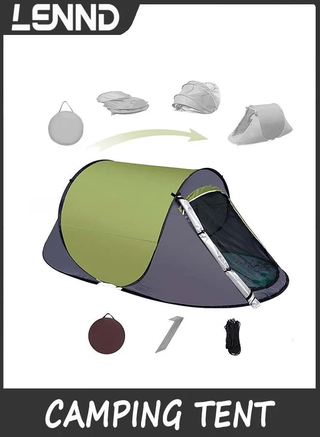 LENND Pop-up Camping Tent Waterproof Instant Setup Outdoor Shelter for Hiking and Travel (1 Person, Green) nfdya