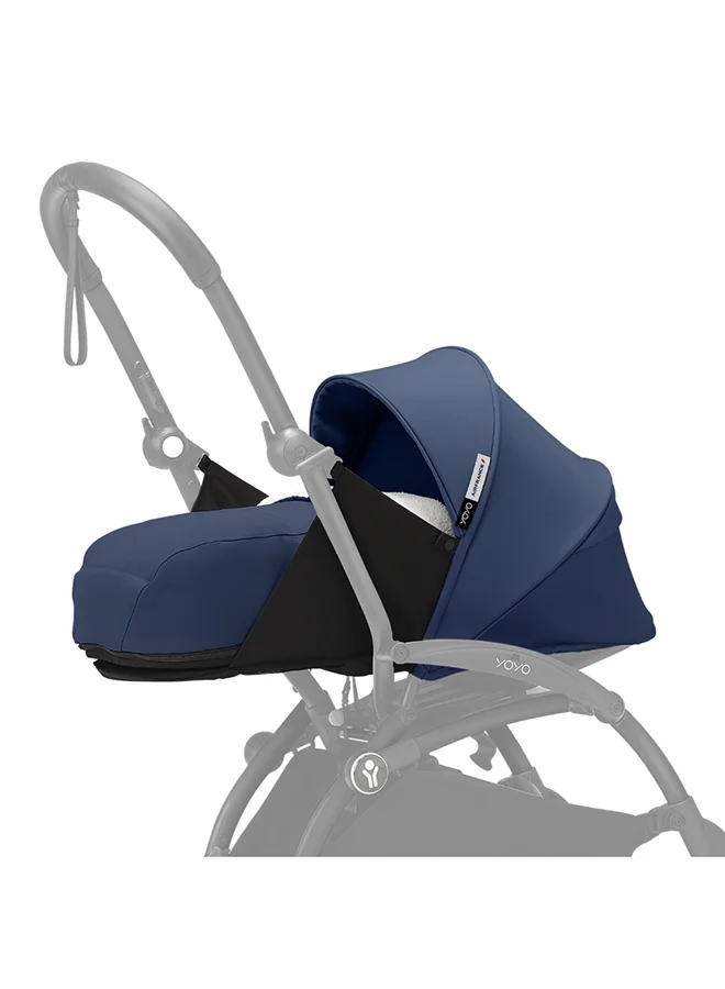 Premium Newborn Stroller Nest Accessory with 5-Point Harness and UPF 50+ Canopy (Air France Blue, One Size) e0uxs