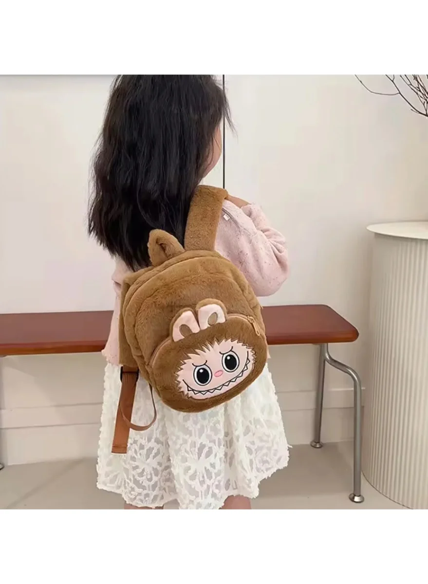 MOCOM Urban Plush Backpack for Kids ¨C Lightweight Soft Fabric Mini Bag with 2 Pockets for School and Daily Adventures (25 cm x 20 cm x 10 cm) pizcc